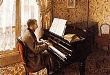 Gustave Caillebotte Young Man Playing the Piano painting